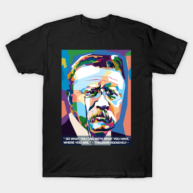 Abstract Popart T.Roosevelt in WPAP T-Shirt by smd90